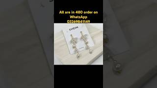 Under 500 only in 480rs order on 03269841149overstock sale product shopping earrings jewellery [upl. by Boorer]