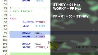 MD Lab MPLAB Assembly Language Basics ADDWF ADDLW SUBWF SUBLW [upl. by Einial]