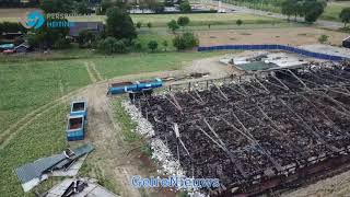 Drone video van verwoeste varkensstal na brand in Didam [upl. by Marinelli]