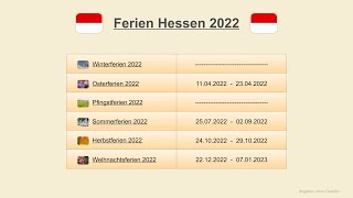 Ferien Hessen 2022 [upl. by Betteann]