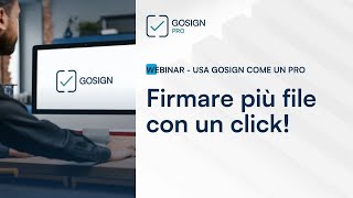 Come firmare più file con un click con GoSign PRO [upl. by Harmaning730]