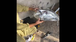 Specialist of cleaning Car Headlights  With Amazing skills Shorts [upl. by Teuton999]