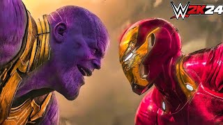 Iron Man vs Thanos Fight  WWE2K24 [upl. by Ailaroc]