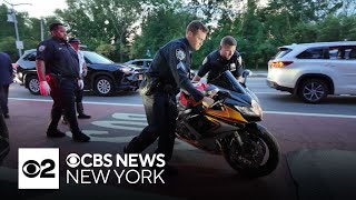 CBS News New York joins NYPD on operation cracking down on illegal motorcycles scooters [upl. by Gundry50]