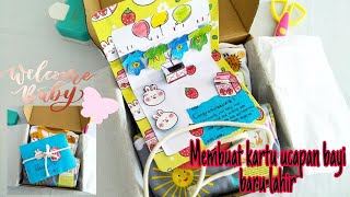 Cara Membuat kartu ucapan bayi baru lahir dan hampers  kado untuk bayi [upl. by Sher]