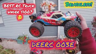 DEERC 003E 114 Brushless RC Truck  3s Lipo Bash [upl. by Adiela618]