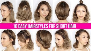 10 Easy Ways To Style Short Hair amp Long Bob  Tina Yong [upl. by Nylesor]