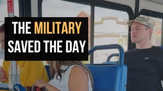 Military saves girl on bus🤔🎖️🪖 [upl. by Rayner]