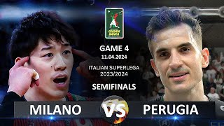 Semifinals of Italian Volleyball SuperLega 20232024  Milano vs Perugia [upl. by Somisareg]