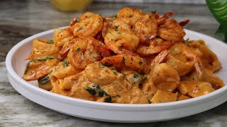 Spicy Creamy Shrimp Pasta Recipe  30 Minute Meal [upl. by Ardnatal]