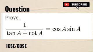 Problem No  61  Prove 1tana  cota  cosa sina [upl. by Heyward890]
