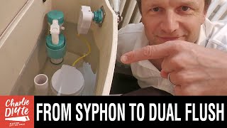 How to Replace Toilet Ball Valve amp Syphon with DUAL FLUSH amp FILL VALVE [upl. by Ellennad]