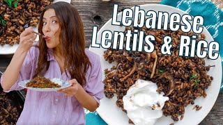 Crazy delicious Mujadara Lentils and Rice with Crispy Onions [upl. by Karee]