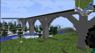 How to build or design an arch bridge in minecraft built in tekkit [upl. by Ydarg]