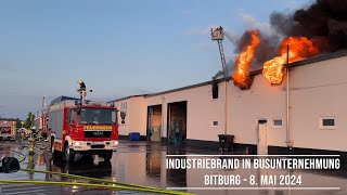 INDUSTRIEBRAND Bushalle in Bitburg Raub der Flammen [upl. by Nutter974]