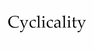 How to Pronounce Cyclicality [upl. by Gnilsia]