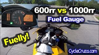 Honda CBR1000rr vs CBR600rr Fuel Gauge  MotoVlog [upl. by Garlaand]