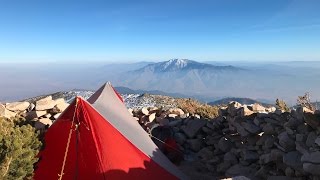 Camping on the summit of San Gorgonio in 55mph winds [upl. by Gnort]