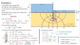 Soil Mechanics  13 Flow net  Example 2 [upl. by Tyne745]