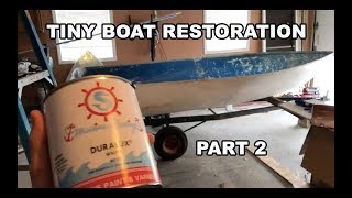 Fiberglass Boat Restoration Part 2  Fixing Fiberglass Cracks  Putting In New Transom amp Paint [upl. by Adianez]