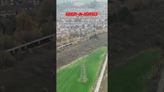 Train travelling through Kirkby in Ashfield captured on the DJI Mini 4 Pro [upl. by Blanch]