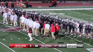 Collierville Dragons Football vs Rossview  Round 1 Playoffs [upl. by Kcirdes]