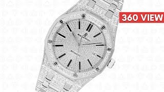 Audemars Piguet Royal Oak 41mm Full Diamond Set Custom Watch  Time 4 Diamonds [upl. by Adnilrem]