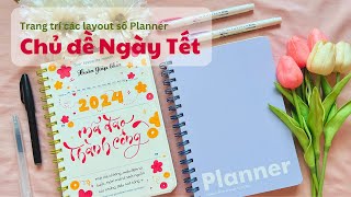 Calli amp Bujo Đưa sắc Tết vào các layout sổ Planner [upl. by Winfrid783]