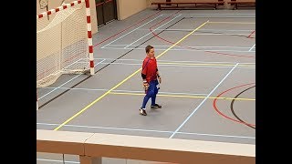 Daan Boorsma eerste wedstrijd als keeper in de Zaal 2017 [upl. by Norahs]