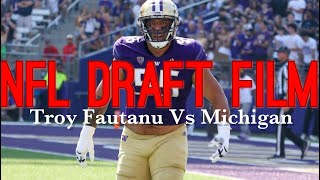 Troy Fautanu Vs Michigan All Pass Blocks [upl. by Eedolem]