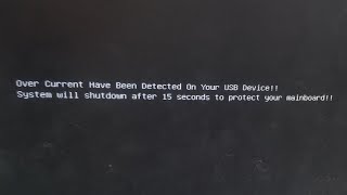 HOW TO FIX OVER CURRENT HAVE BEEN DETECTED ON YOUR USB DEVICE SYSTEM WILL SHUTDOWN AFTER 15 SECONDS [upl. by Beckie856]