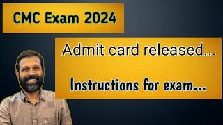 CMC Exam 2024 Instructions for exam [upl. by Dunlavy]