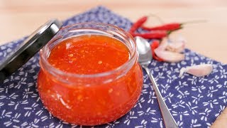 Sweet Chili Sauce Recipe  Thai Recipes นำ้จิ้มไก่ [upl. by Nnitsuj]