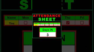 Attendance Sheet in Excel and Tracker Format Formula [upl. by Frank]