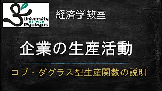 コブダグラス型生産関数 No46 企業の生産活動を理論的に記述することを考えてみよう [upl. by Lrem]