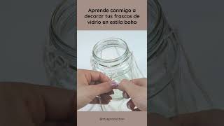 Frascos de vidrio decorados con macrame tutorial en mi canal macrame boho tutorial handmade [upl. by Gavrila946]