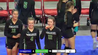 WIAA 2024 Div 5 Girls State Volleyball Championships EC Immanuel Lutheran vs Columbus Catholic [upl. by Annavas]