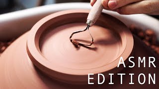 Throwing and Trimming a Large Indented Stoneware Bowl — ASMR Edition [upl. by Qerat974]