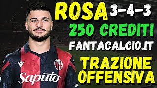 LA MIA ROSA IDEALE 343 250 CREDITI RUOLI E QUOTAZIONI FANTACALCIOIT LISTONE FANTACALCIO 20242025 [upl. by Rubia]