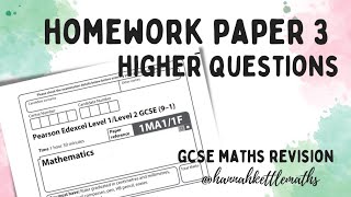 Half Past Paper  Week 3  Higher Edexcel GCSE Maths  Maths Revision [upl. by Aneg150]