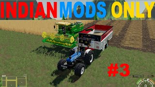 indian mods only 3 hind 999 combine testing feeding cows fs19 dhaliwalgaming 5911 hind999 [upl. by Naid651]