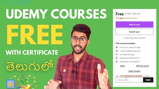 Get Udemy Courses with certificates for free  Free Courses in telugu  Vamsi Bhavani [upl. by Nonnahsed]