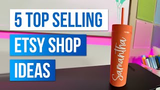 5 Top Selling Etsy Shop Ideas  Making money with Cricut 💰 [upl. by Aihsar]