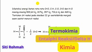 Termokimia  Contoh Soal Entalpi Reaksi Menggunakan Energi Ikat Ratarata Kimia [upl. by Aimal784]