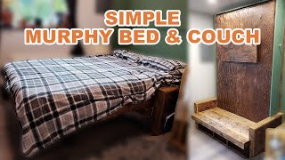 Building an Easy Murphy Bed with Couch  Affordable and Simple [upl. by Naynek]