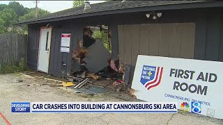 Car crashes into building at Cannonsburg Ski Area [upl. by Faline]