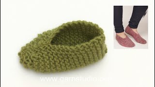 How to knit the slippers in DROPS Extra 01279 [upl. by Hillyer]