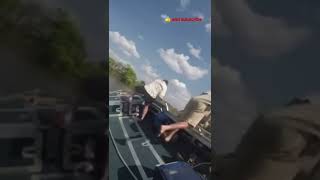 Angry Hippo Attacks Boat amp Almost Flips It [upl. by Maurreen926]