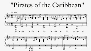 Pirates of the Caribbean  Hes a Pirate piano sheet music [upl. by Iroak931]