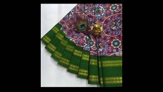 Kalamkari sarees for booking whatsapp 9791025796 Rs950 only [upl. by Enyawud]